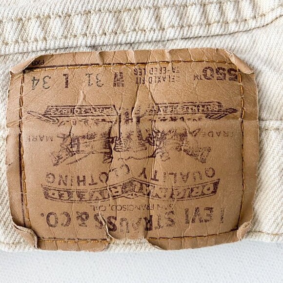 Vintage  Light Beige Khaki High Rise Tapered Leg Jeans 31 - Picture 2 of 8